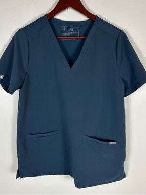 Figs Slate Blue V-Neck Technical Scrub M